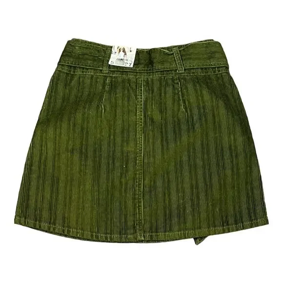 ReWash New With Tags Skirt Juniors 5 / 27 Green Corduroy A Line Mini NWT - Picture 5 of 5